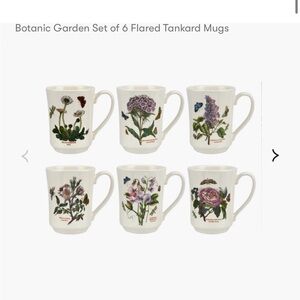 Portmeirion Botanic Garden Set of 6 Flared Tankard Mugs